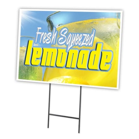Signmission Fresh Squeezed Lemonade Yard Sign & Stake outdoor plastic coroplast window, C-1824 Lemonade C-1824 Lemonade